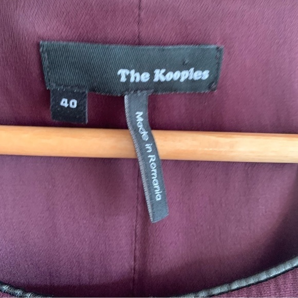 THE Kooples Crepe Viscose Shift Dress in Wine Color Size L - Picture 4 of 16